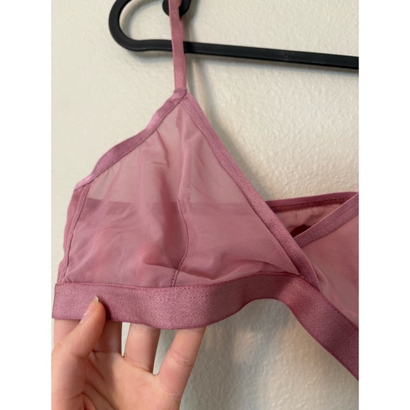Auden | Sheer Mesh Unlined Wirefree Bralette in Purple/Mauve - Picture 10 of 11